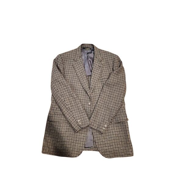 Brooks Brothers Plaid Blazer Brown Check Sportcoat Men's Sz 46 Long Brown - Picture 2 of 13